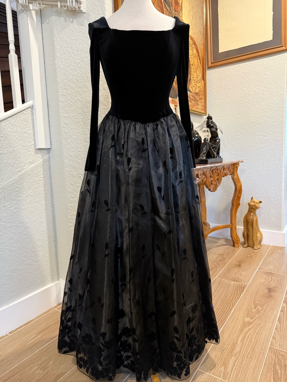 Vintage Scott McClintock Velvet Chiffon Dress
